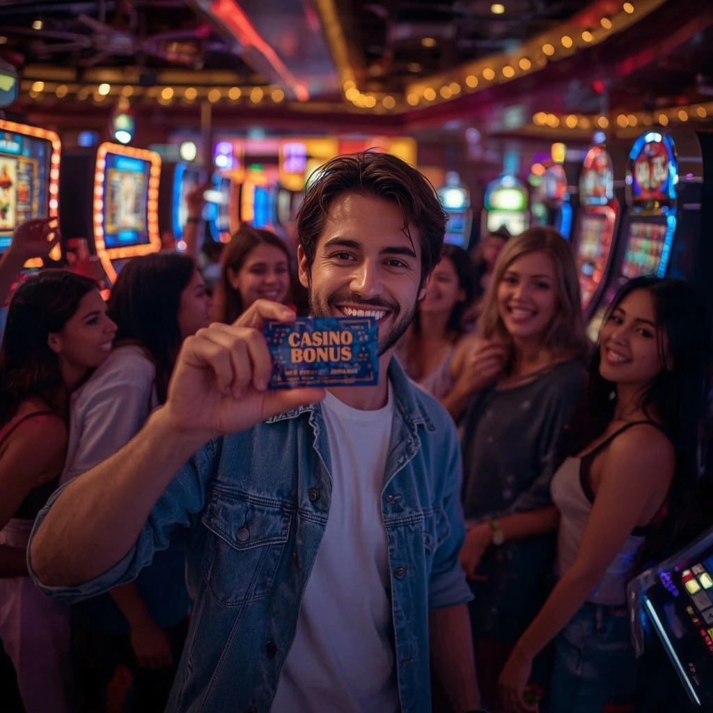 personne tenant un bonus MONSTER WIN CASINO