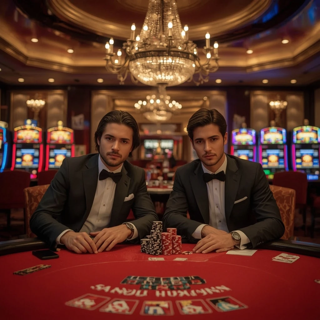 Deux joueurs de poker dans un Monster Win Casino